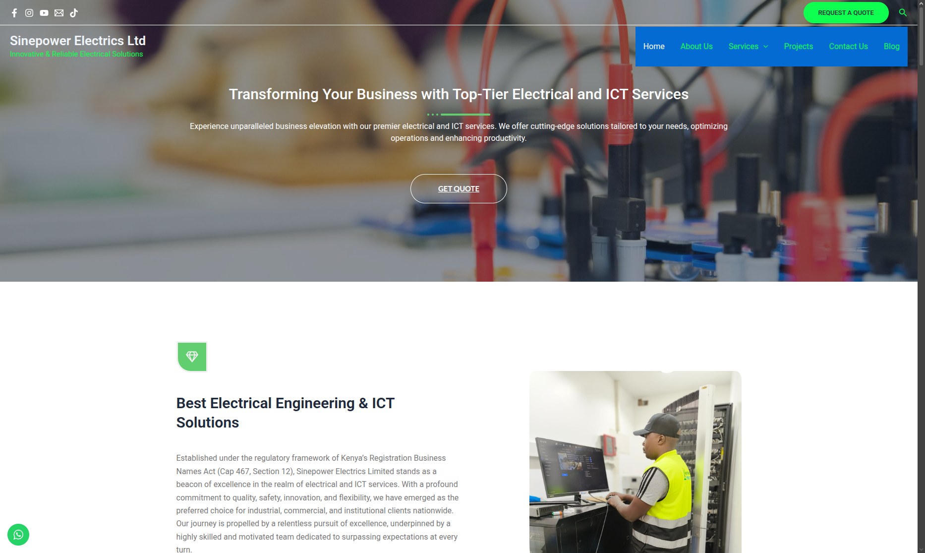 Sinepower Electrics website
